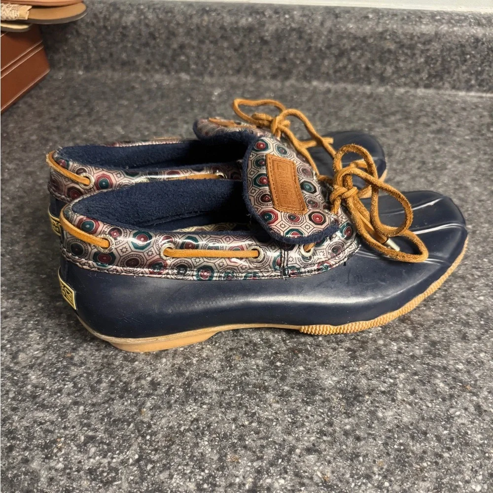 Sperry Women’s Top Sider Low Saltwater Duck Boots Blue Rubber Boat Shoes